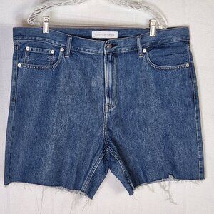 Calvin Klein Black Label Cut-off Bright Indigo Jean Shorts Classic Fit Size W38